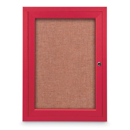 United Visual Products Slim Enclosed Corkboard, 11"x13-1/2", White Alum Frame/Amethyst UVEB1113-WHITE-AMETHY